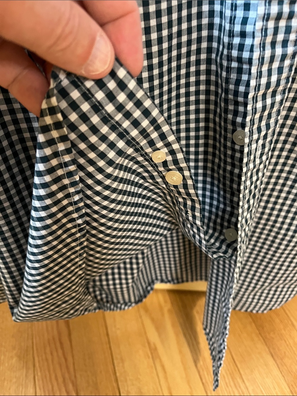 Haggar Green & White Gingham Button-Down Shirt - Picture 4 of 6
